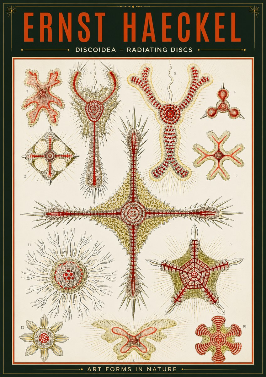 Ernst Haeckel Discoidea – Radiating Discs No2 - Plakat