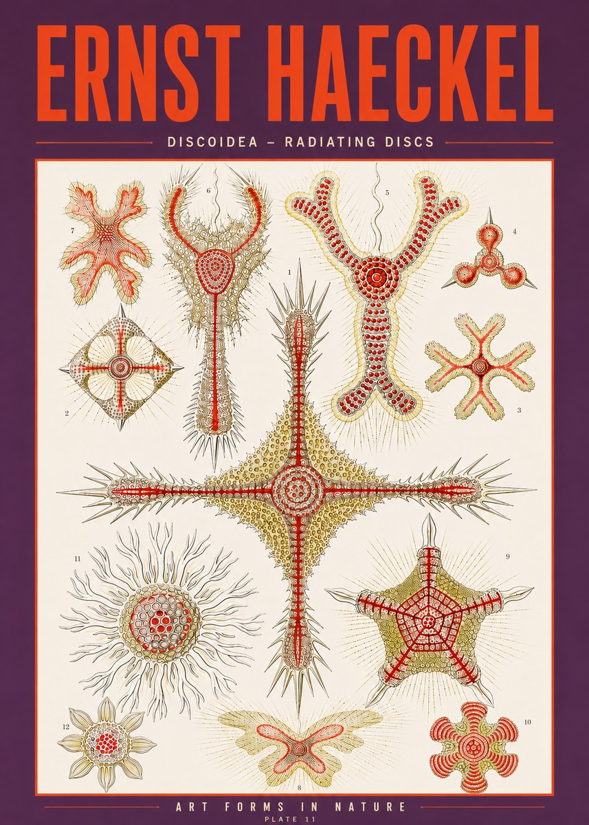 Ernst Haeckel Discoidea – Radiating Discs No3 - Plakat