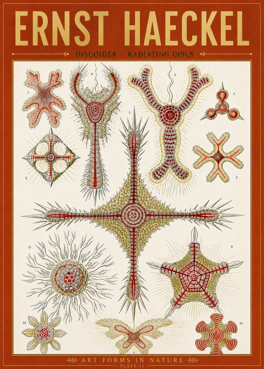 Ernst Haeckel Discoidea – Radiating Discs No5 - Plakat
