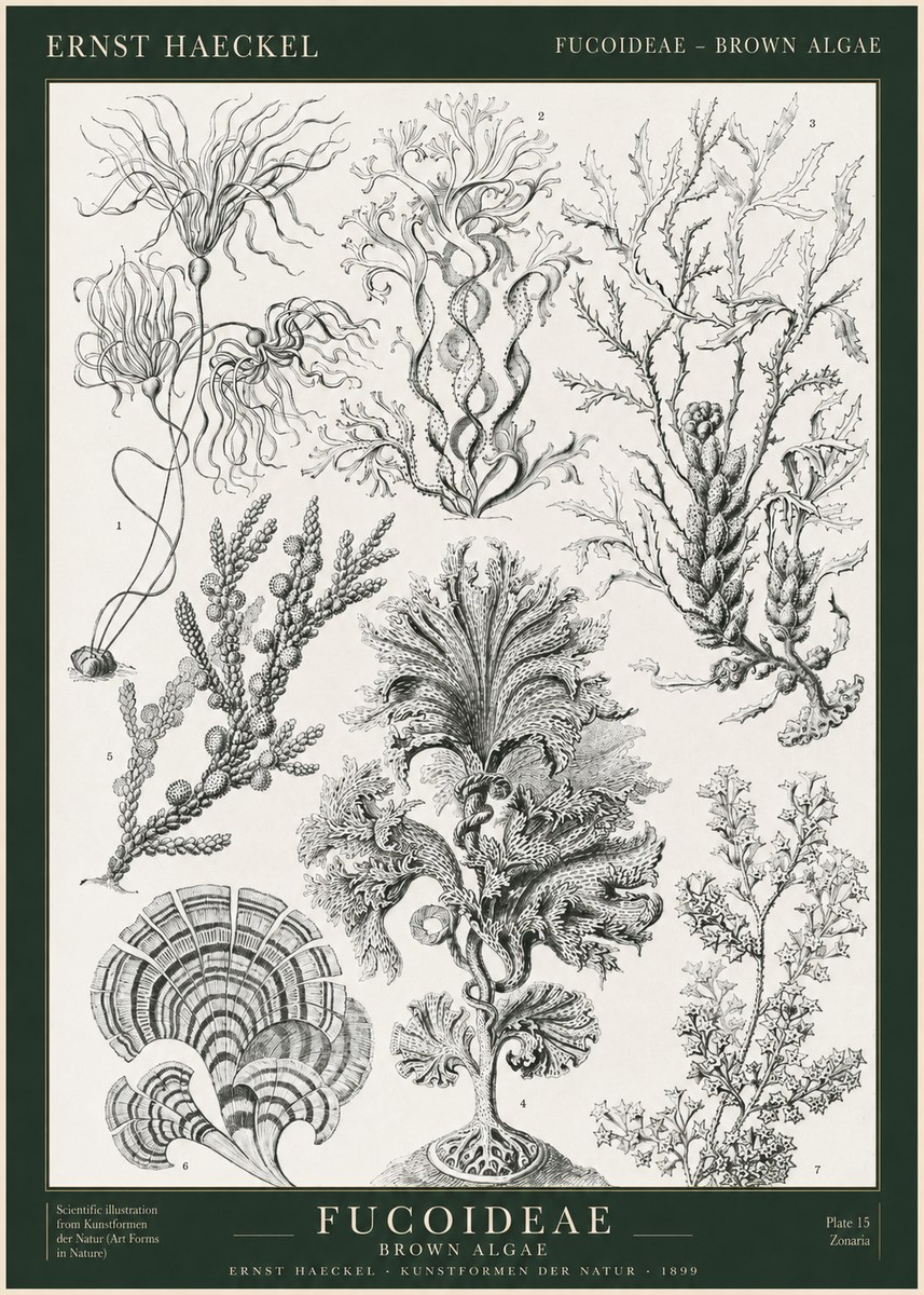 Ernst Haeckel Fucoideae - Brown Algae No1 - Plakat