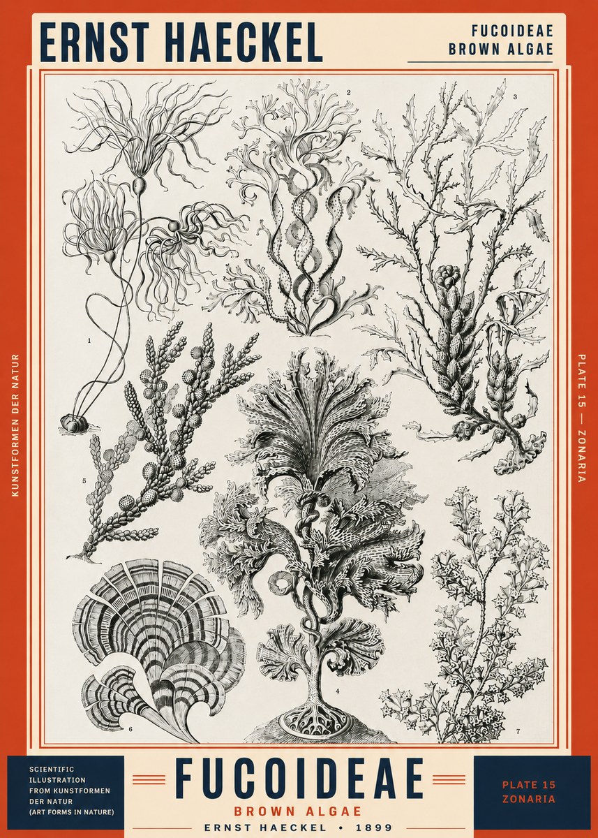 Ernst Haeckel Fucoideae - Brown Algae No2 - Plakat