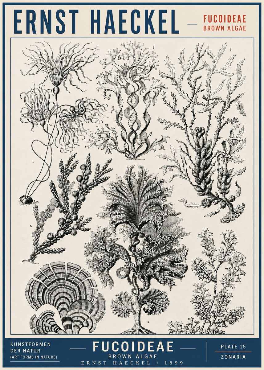 Ernst Haeckel Fucoideae - Brown Algae No5 - Plakat