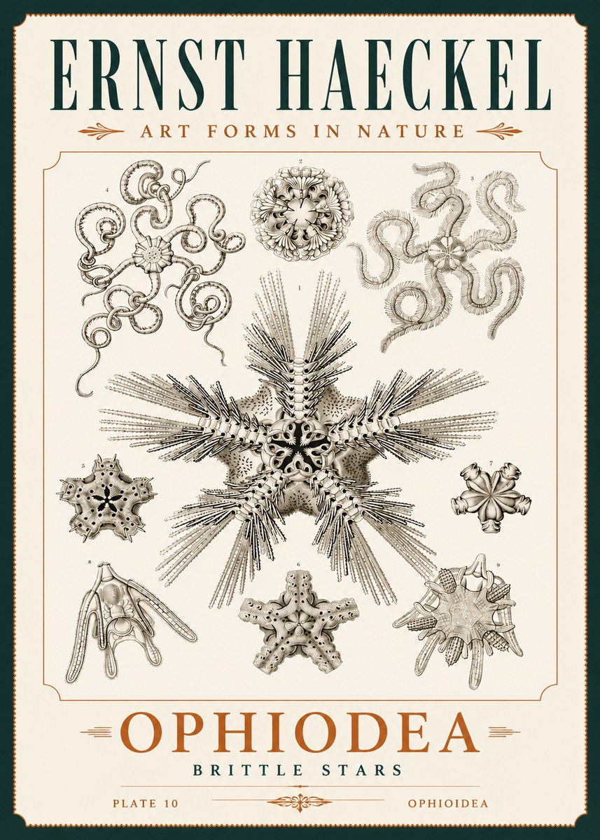 Ernst Haeckel Ophiodea - Brittle Stars I No4 - Plakat