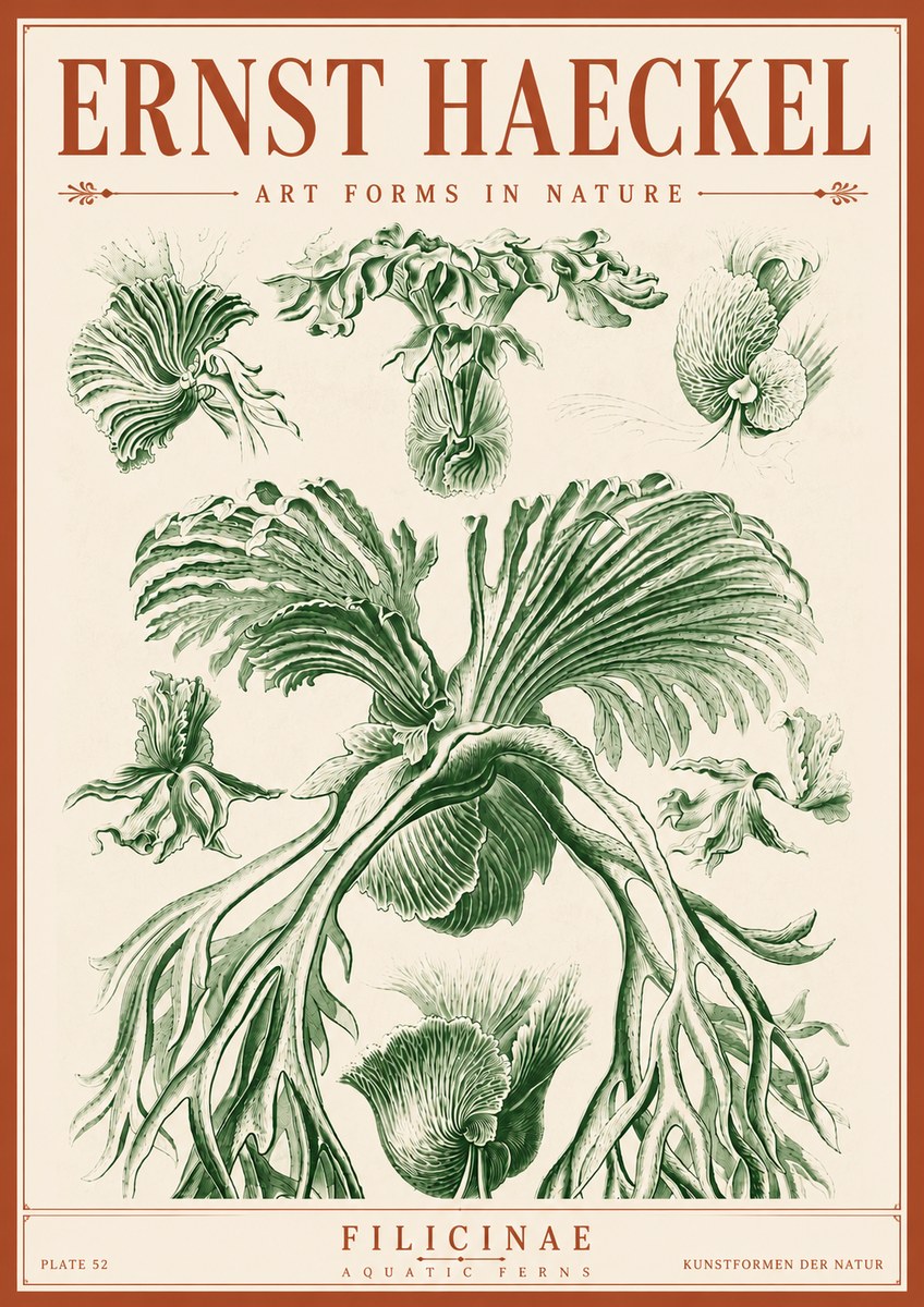 Ernst Haeckel Filicinae No6 - Plakat