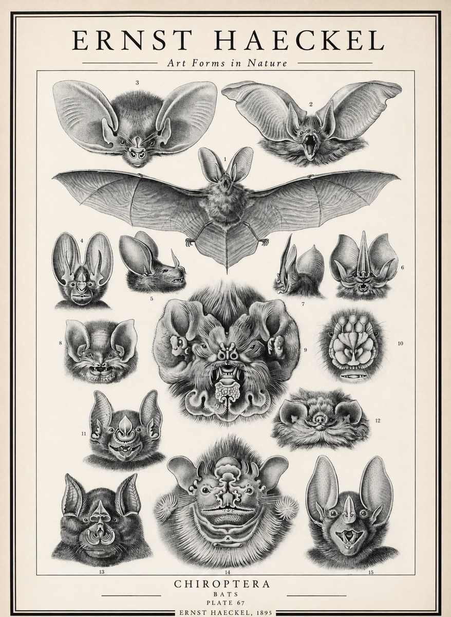 Ernst Haeckel Chiroptera Bats No3 - Plakat
