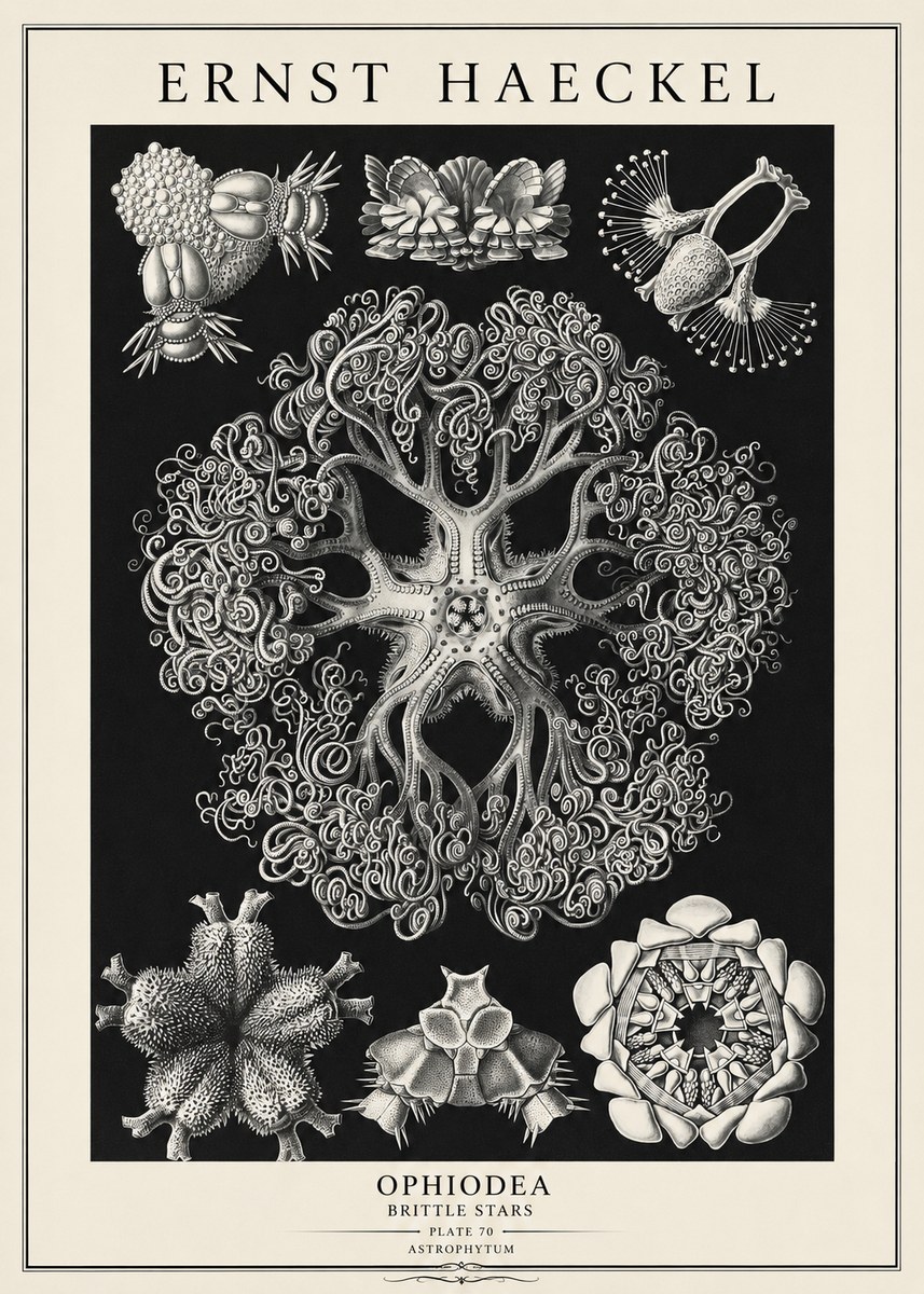 Ernst Haeckel Ophiodea - Brittle Stars II No3 - Plakat