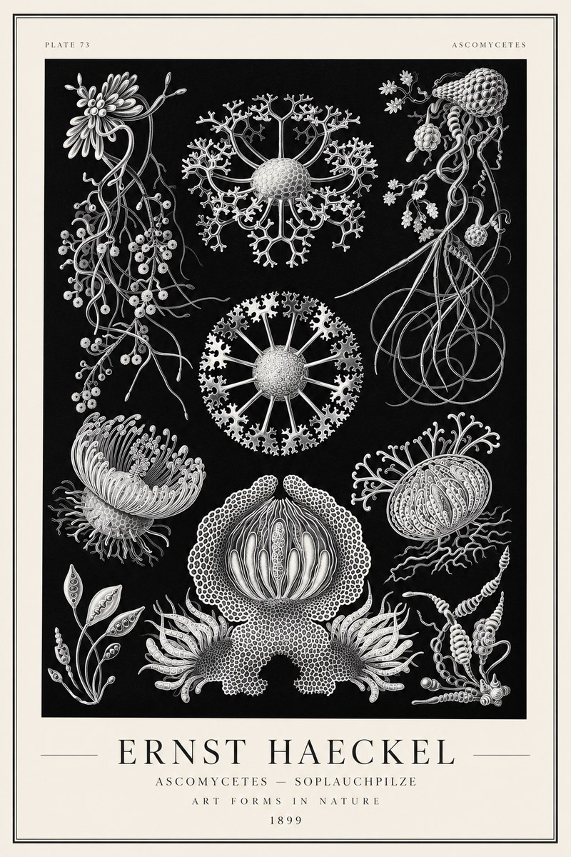 Ernst Haeckel Ascomycetes — Sac Fungi No2 - Plakat
