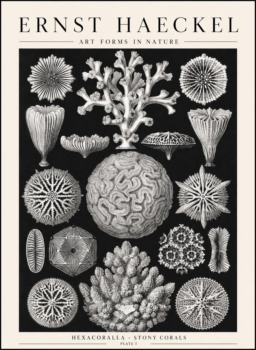 Ernst Haeckel Hexacoralla – Six-rayed Corals No2 - Plakat