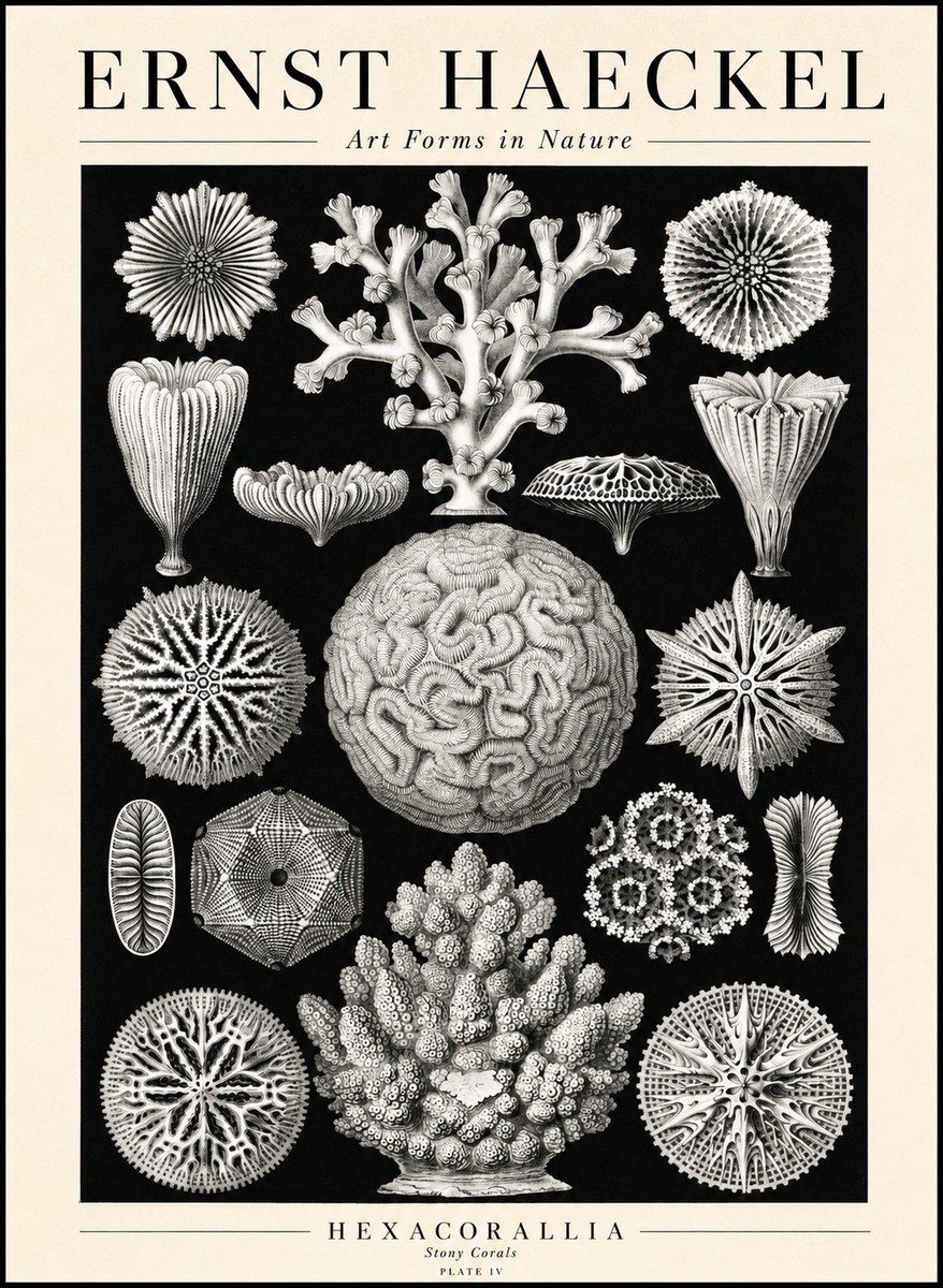 Ernst Haeckel Hexacoralla – Six-rayed Corals No3 - Plakat