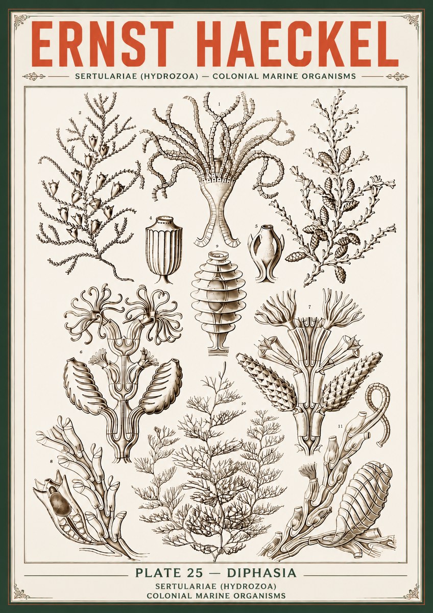 Ernst Haeckel Sertulariidae No6 - Plakat