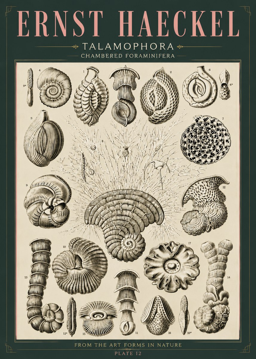Ernst Haeckel Thalamophora – Foraminifera Plate 12 No6 - Plakat