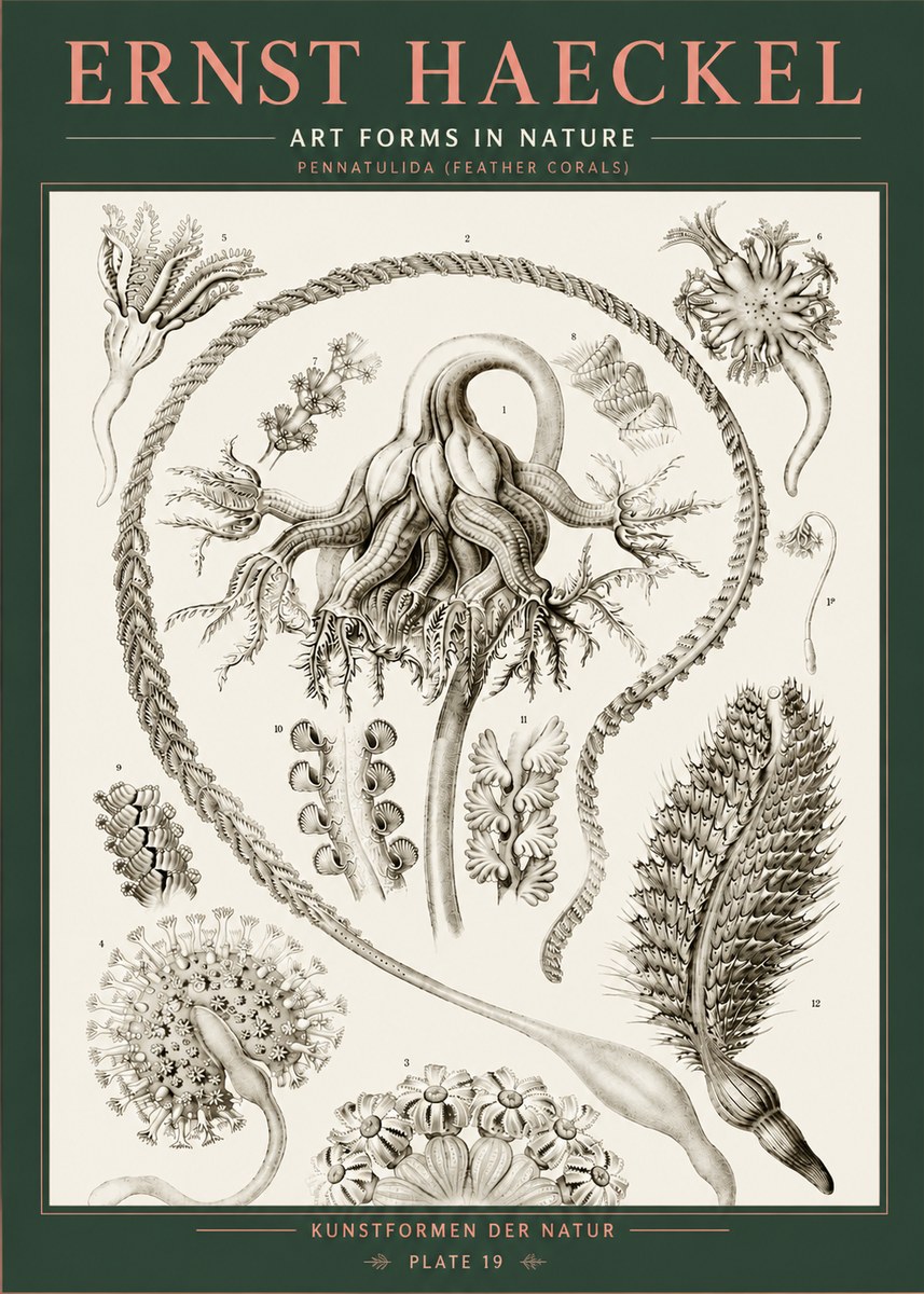 Ernst Haeckel Pennatulida - Sea Pens No5 - Plakat