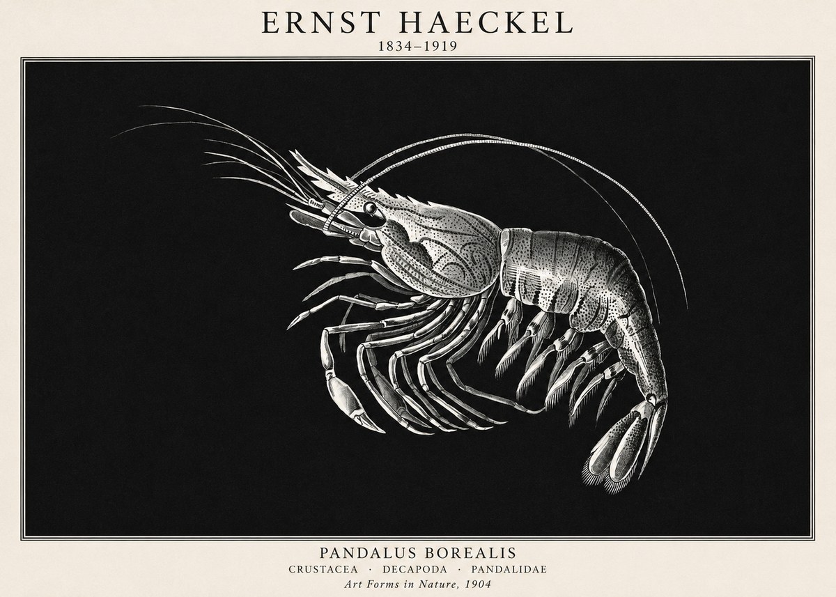 Ernst Haeckel Pandalus Borealis No1 - Plakat