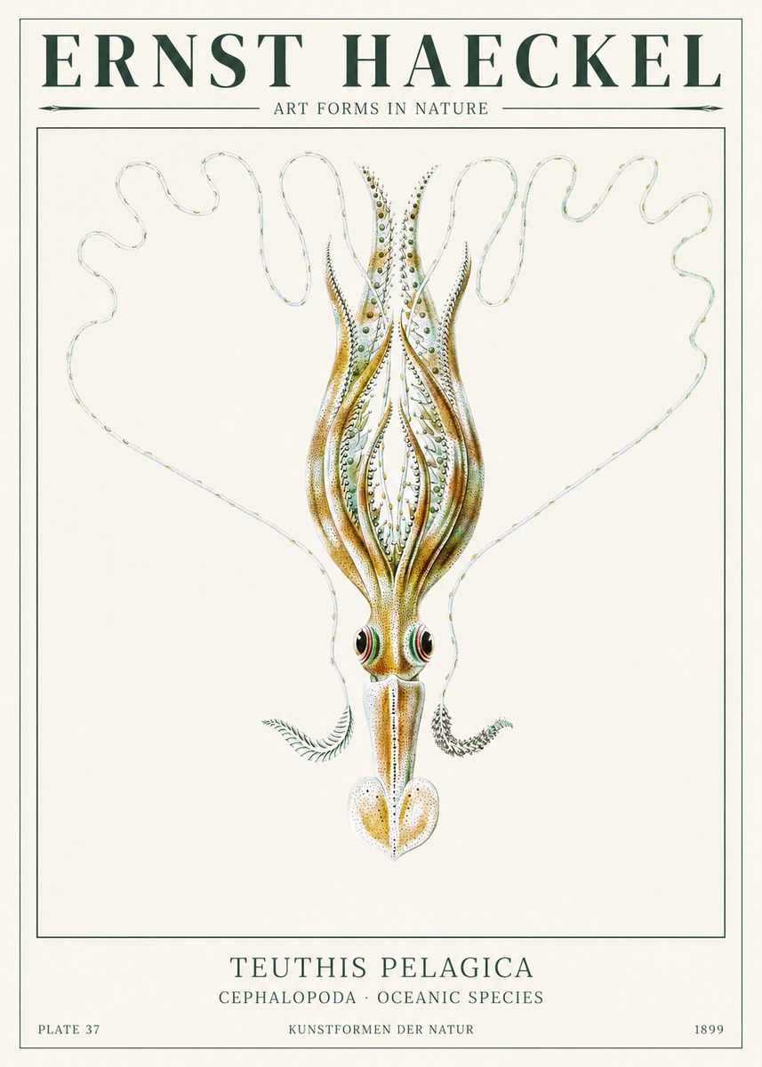 Ernst Haeckel Teuthis Pelagica No1 - Plakat
