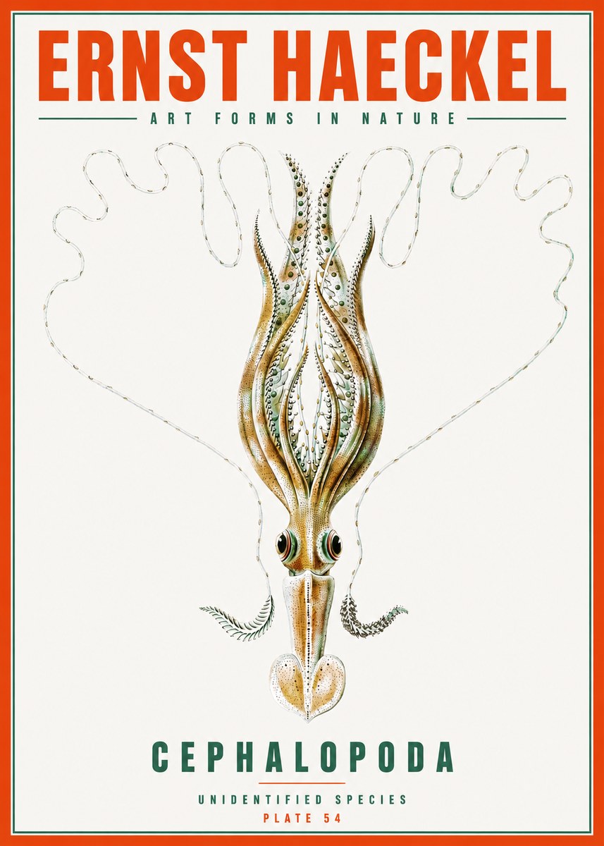 Ernst Haeckel Teuthis Pelagica No6 - Plakat