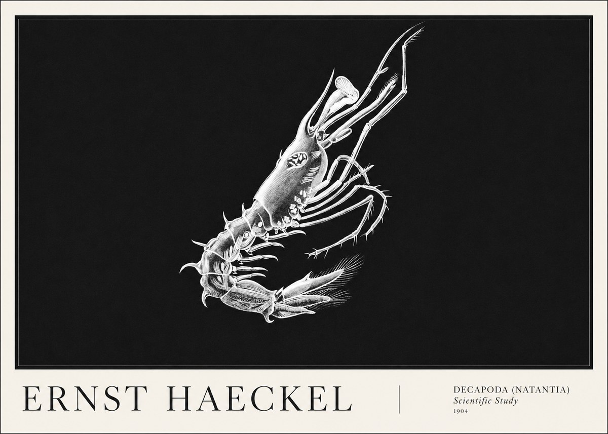 Ernst Haeckel Decapoda the Crustaceans No6 - Plakat