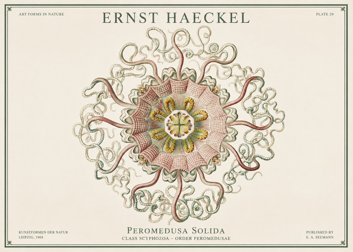 Ernst Haeckel Discomedusae – Actiniae No3 - Plakat