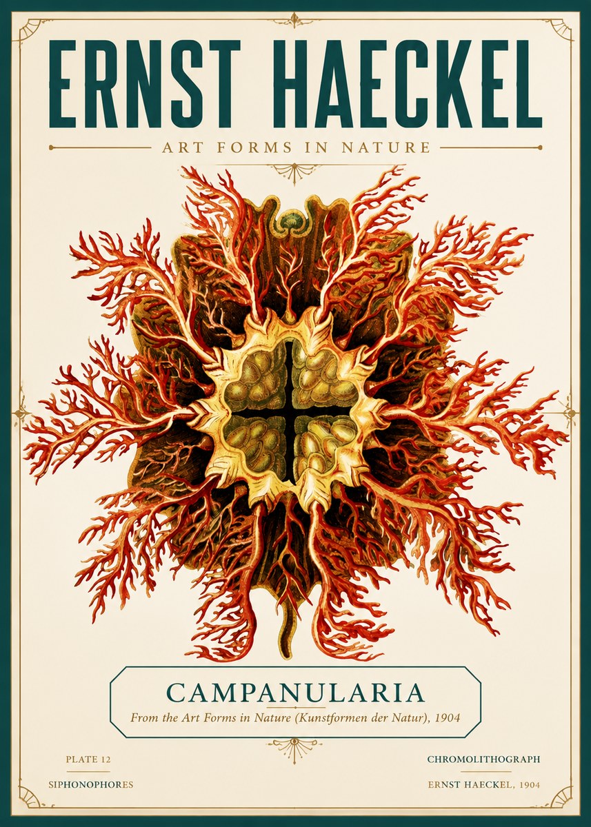 Ernst Haeckel Tetractinellida a Radiolarian from the Deep Sea No6 - Plakat