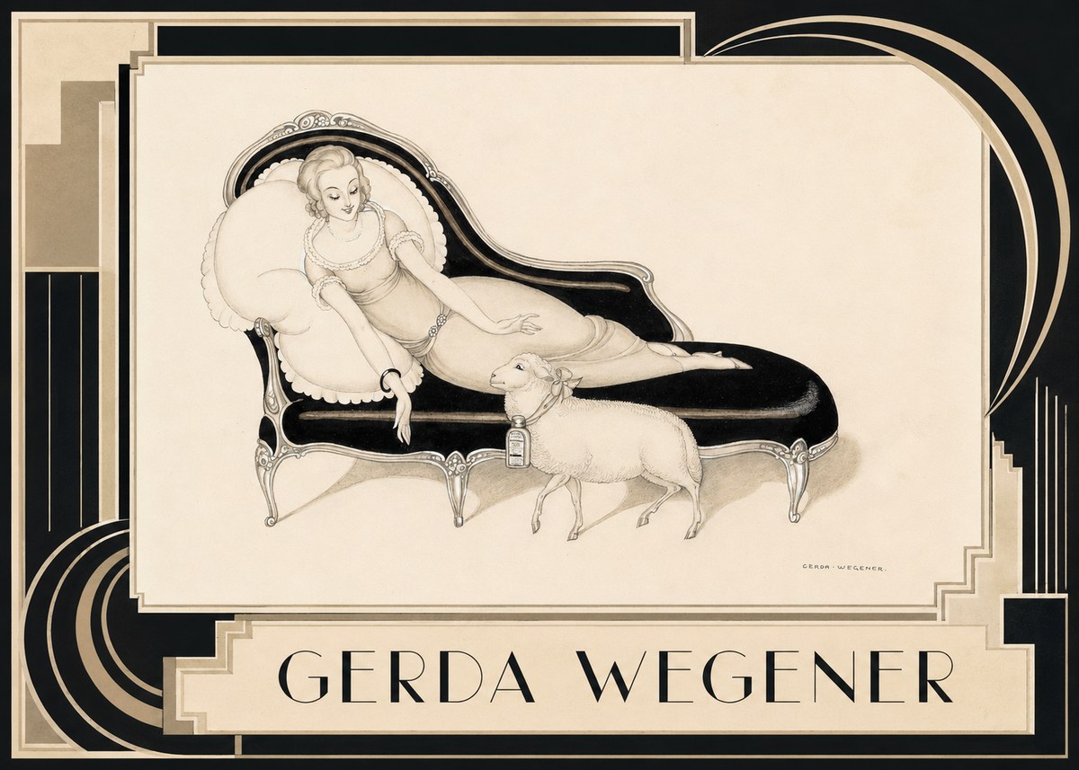 Gerda Wegener Lady with Lamb No5 - Plakat