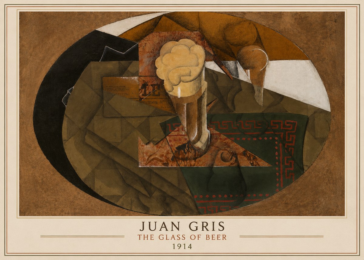 Juan Gris The Glass of Beer No4 - Plakat
