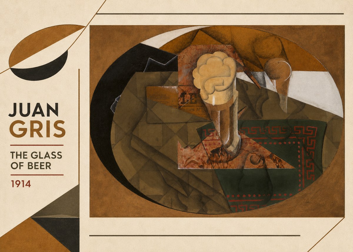 Juan Gris The Glass of Beer No6 - Plakat
