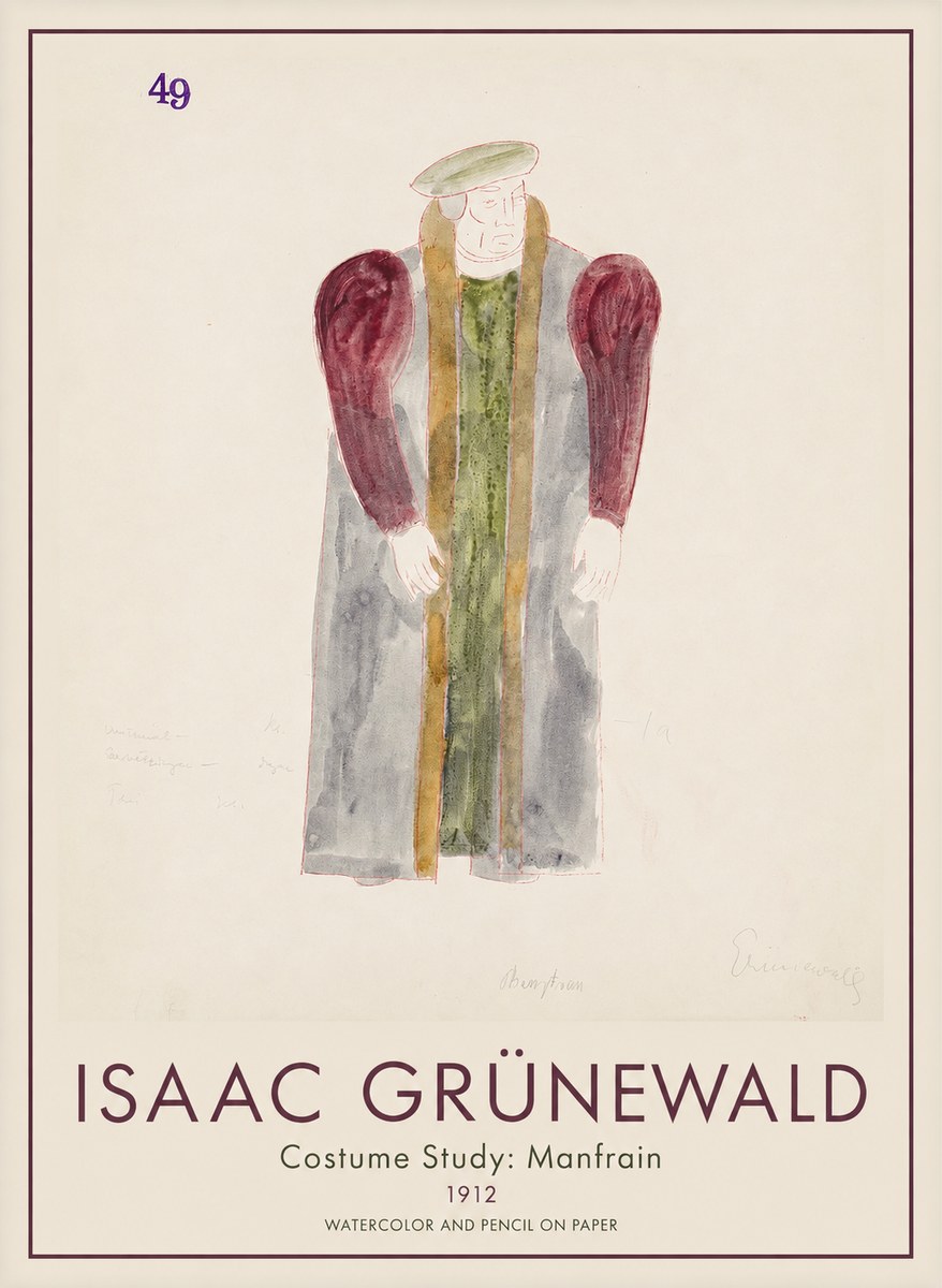 Isaac Grünewald Costume Study: Manfrain No1 - Plakat