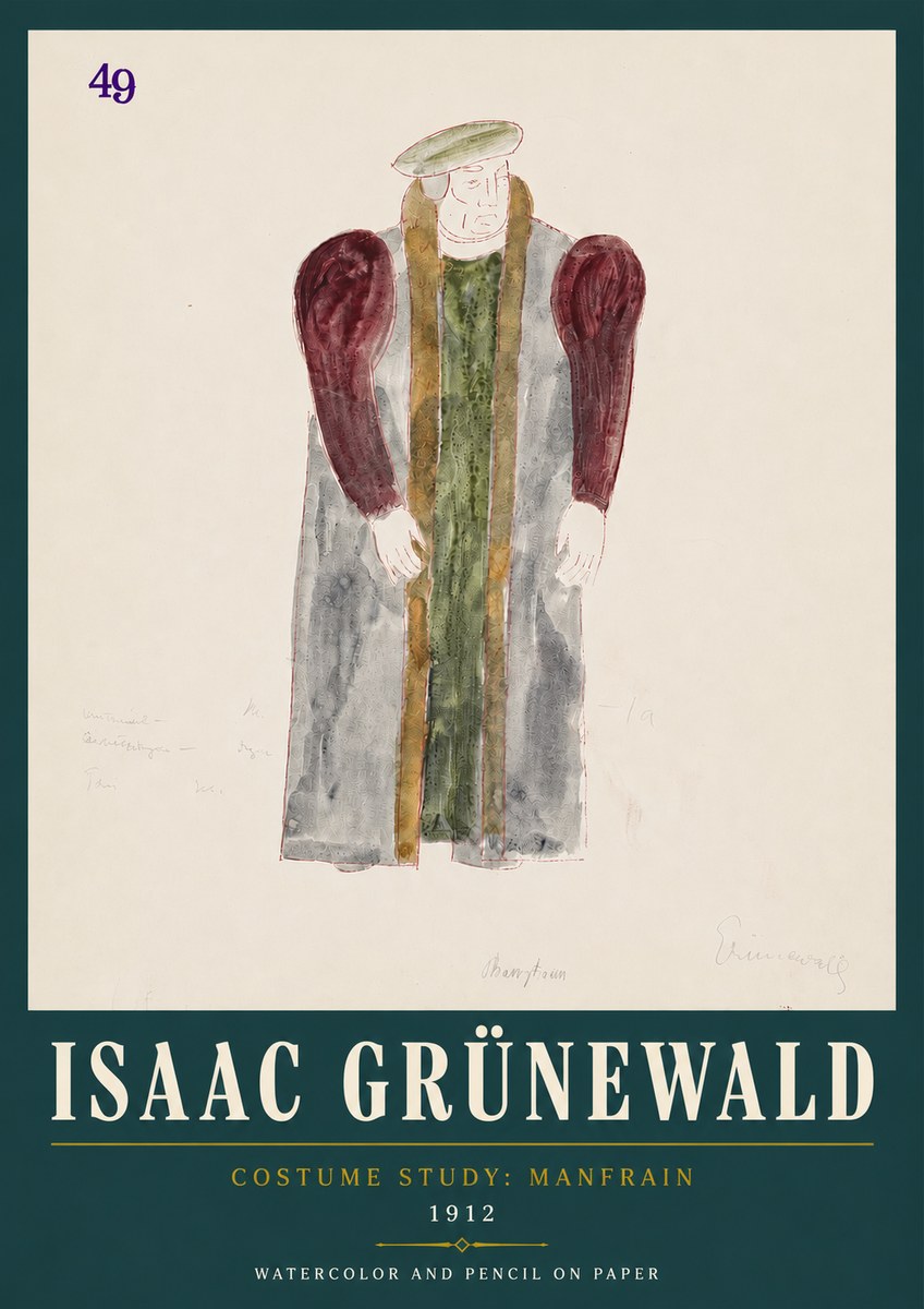 Isaac Grünewald Costume Study: Manfrain No4 - Plakat