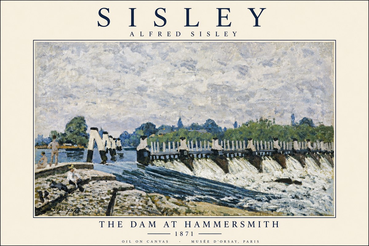 Sisley The Dam at Hammersmith No3 - Plakat