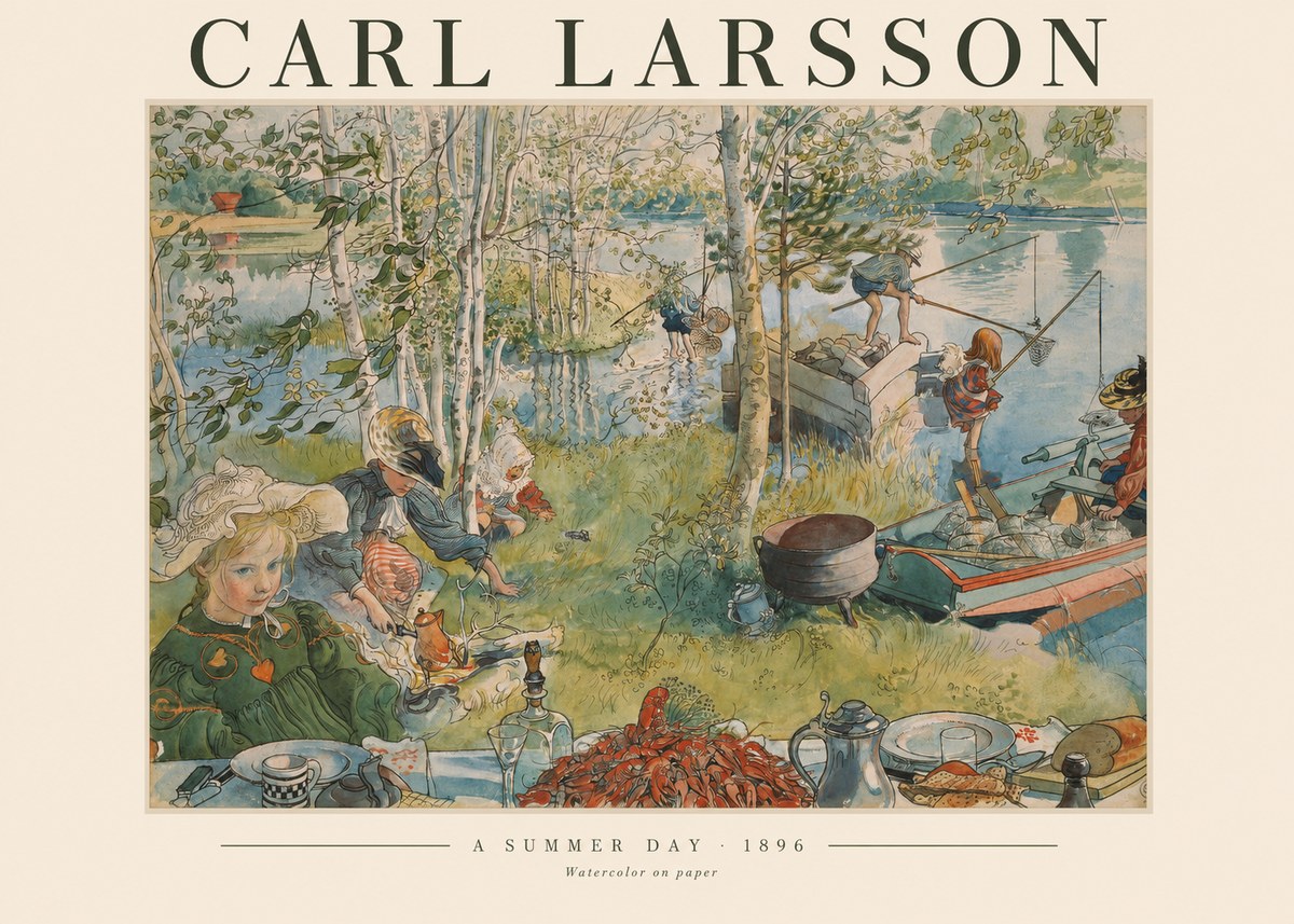 Carl Larsson A Summer Day No1 - Plakat