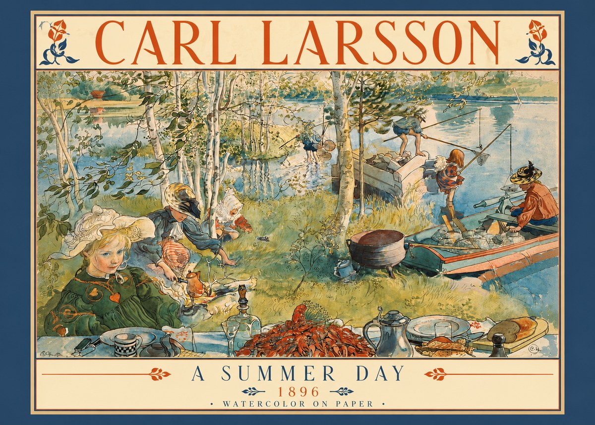 Carl Larsson A Summer Day No2 - Plakat