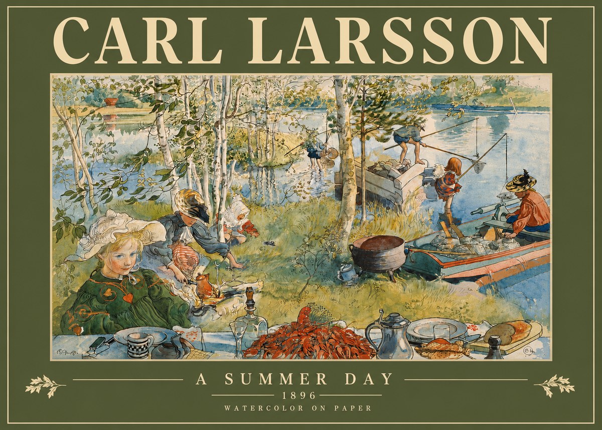 Carl Larsson A Summer Day No3 - Plakat