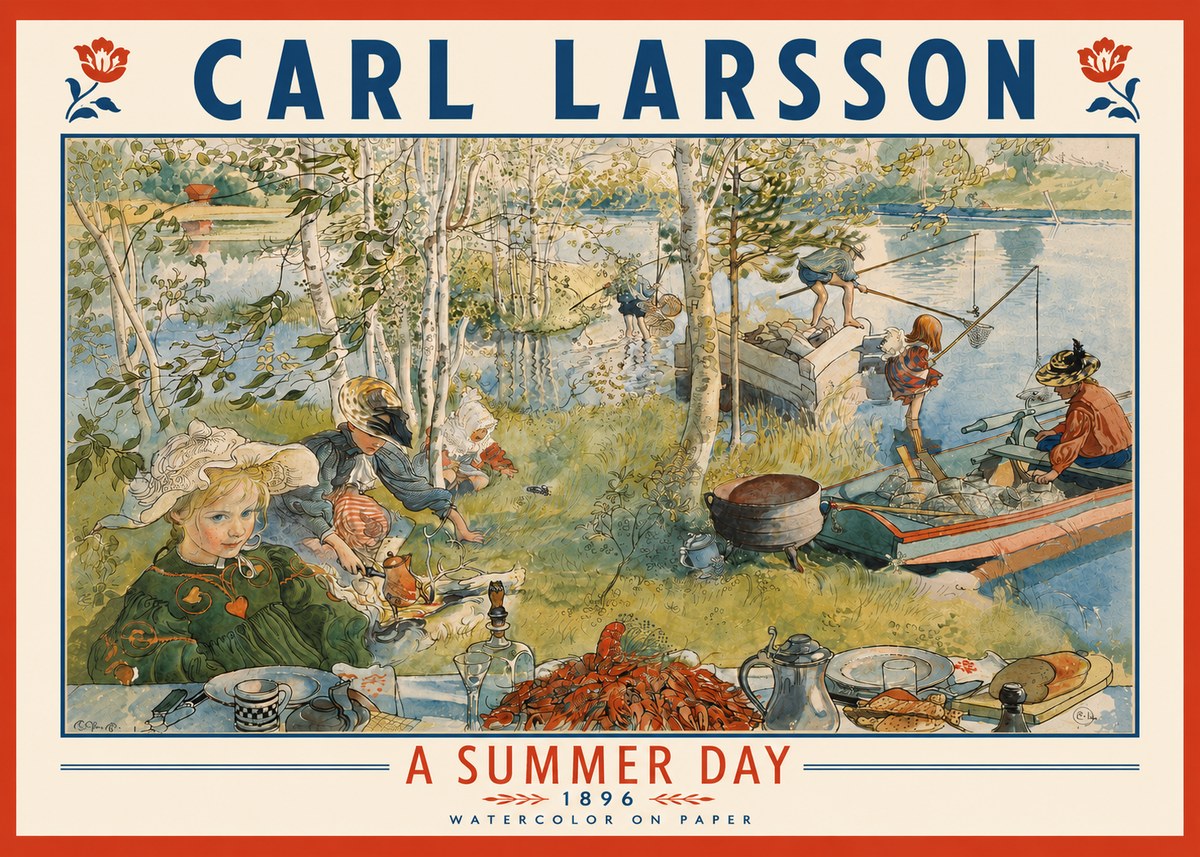 Carl Larsson A Summer Day No4 - Plakat