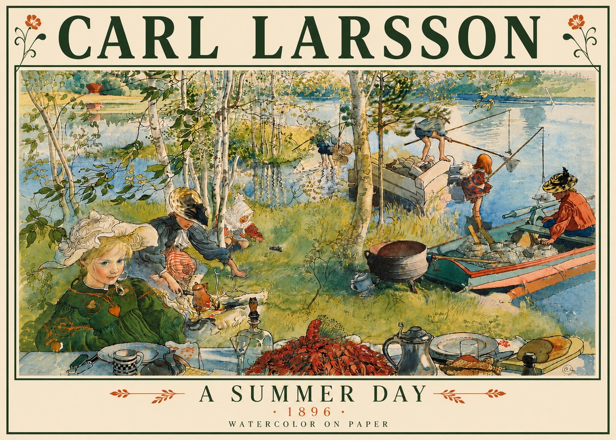 Carl Larsson A Summer Day No6 - Plakat