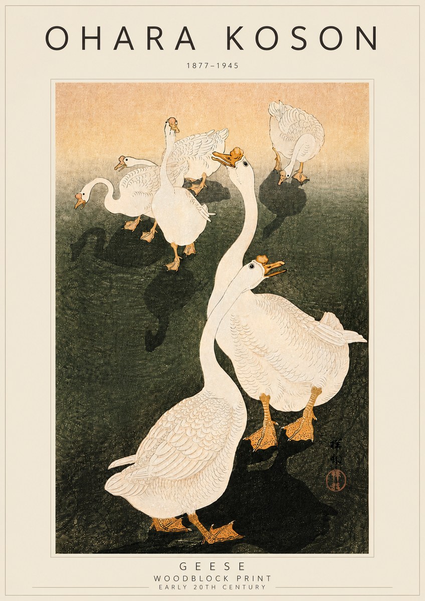 Ohara Koson Geese No4 - Plakat