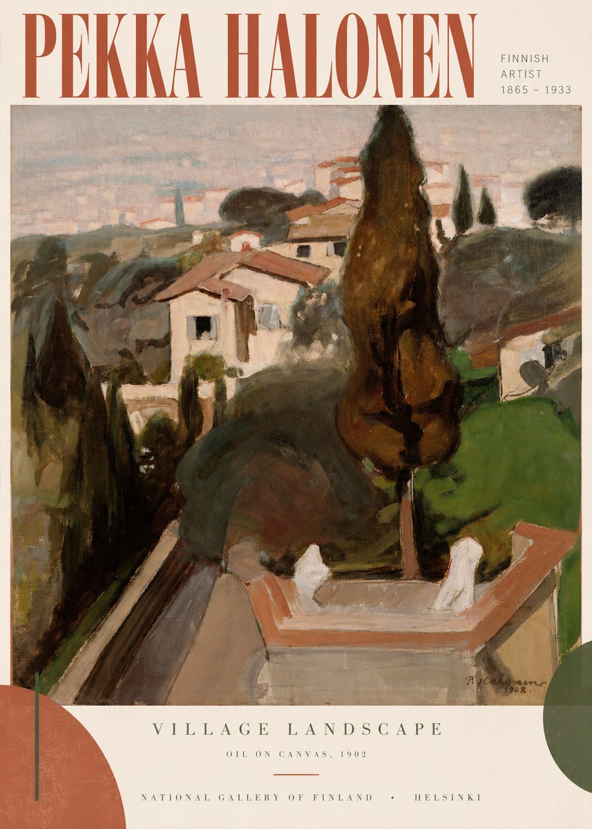 Pekka Halonen Village Landscape No3 - Plakat