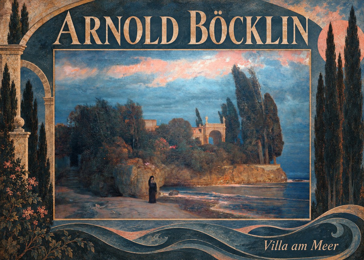 Arnold Böcklin Villa Am Meer No5 - Plakat