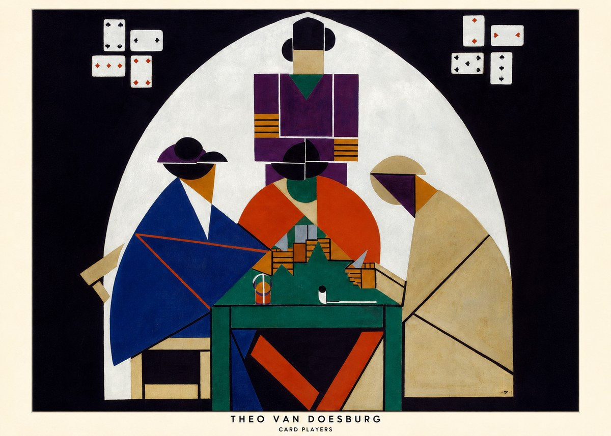 Theo van Doesburg Card Players No6 - Plakat