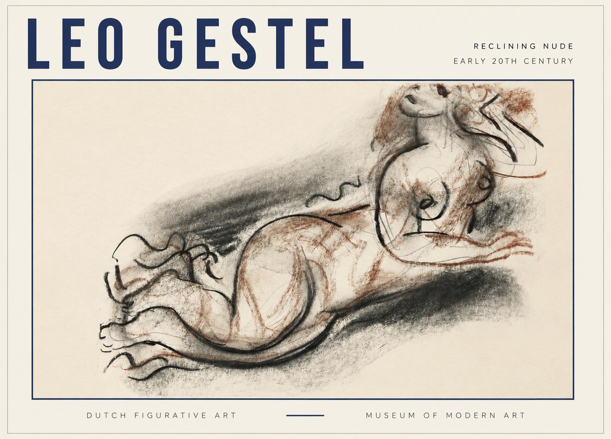 Leo Gestel Reclining Nude No3 - Plakat