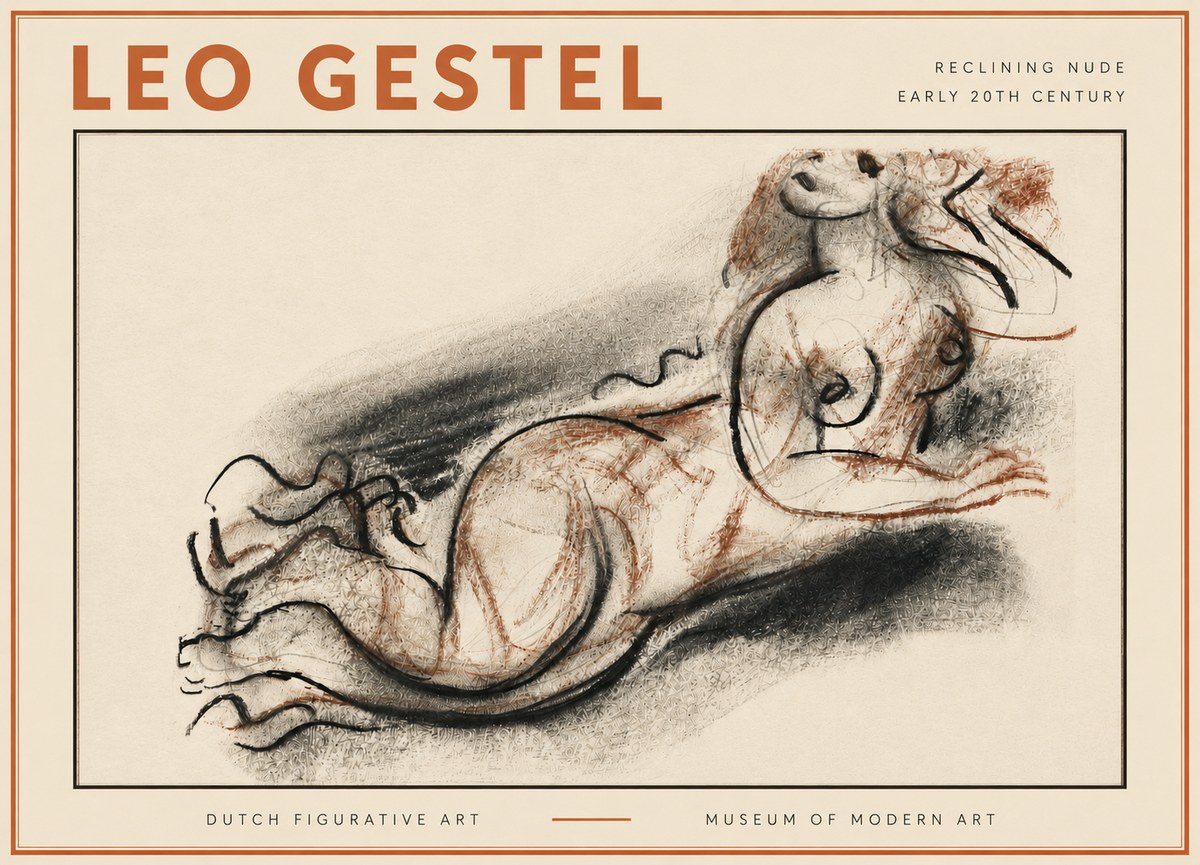 Leo Gestel Reclining Nude No5 - Plakat