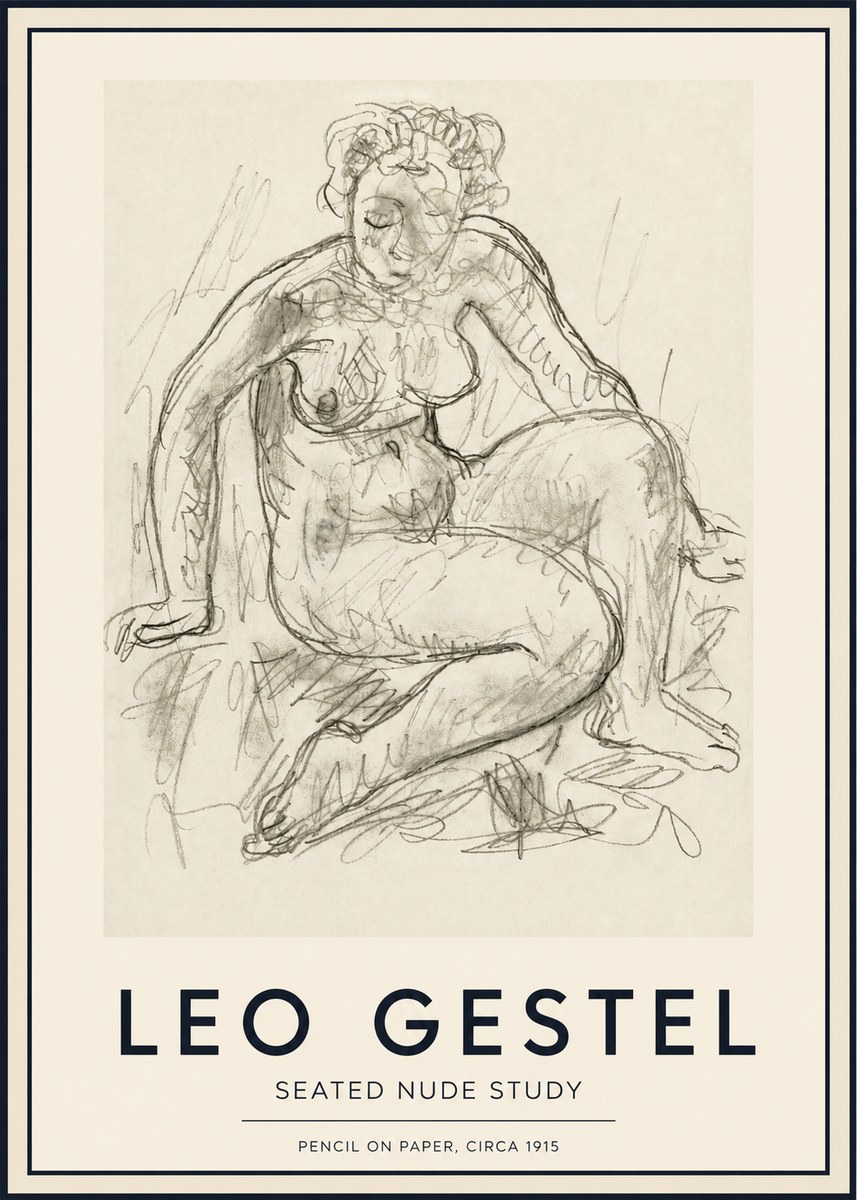 Leo Gestel Seated Nude Study No3 - Plakat