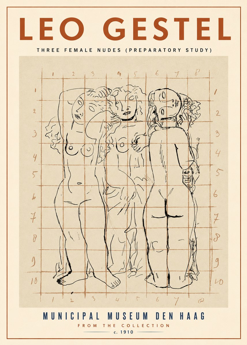 Leo Gestel Three Female Nudes No2 - Plakat