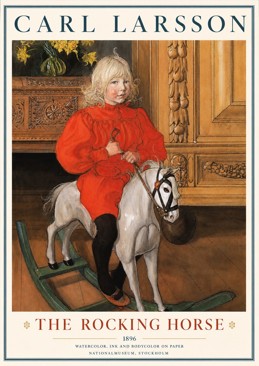 Carl Larsson The Rocking Horse No3 - Plakat