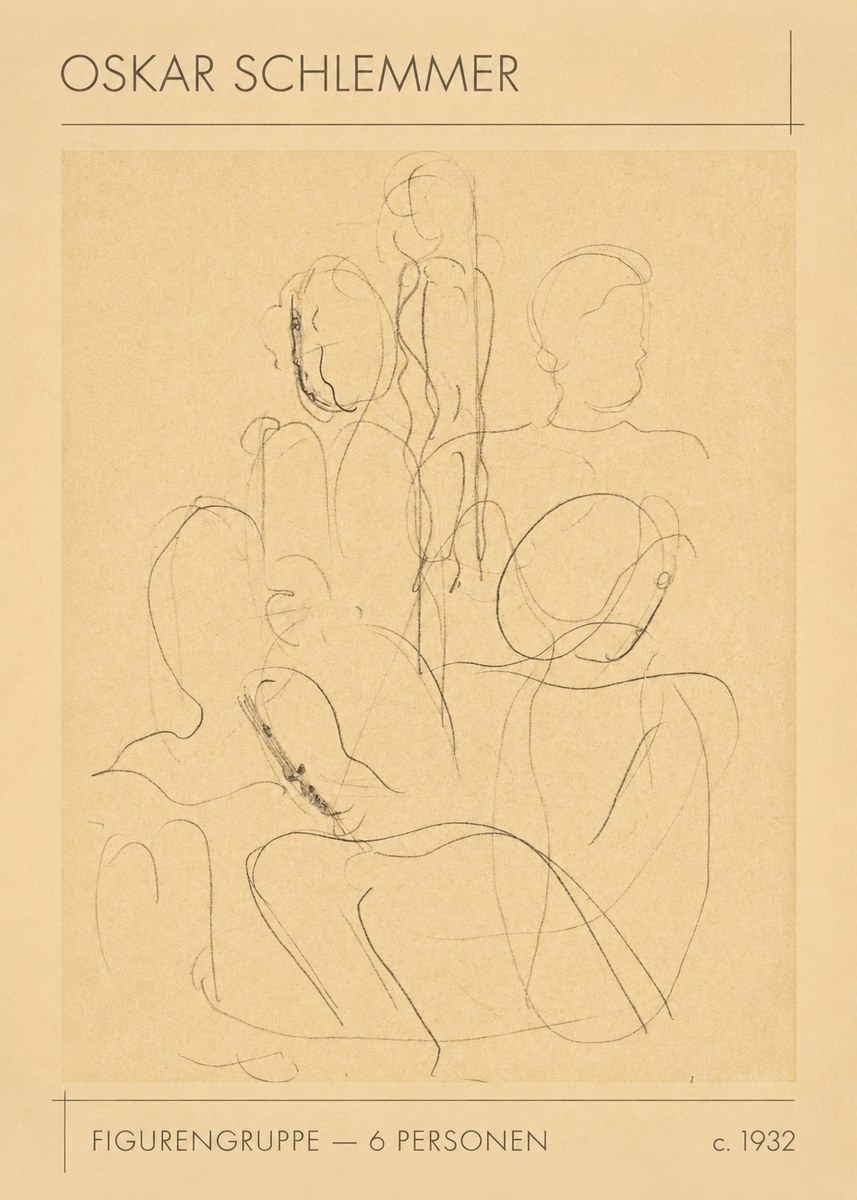 Oskar Schlemmer Figurengruppe - 6 Personen No1 - Plakat