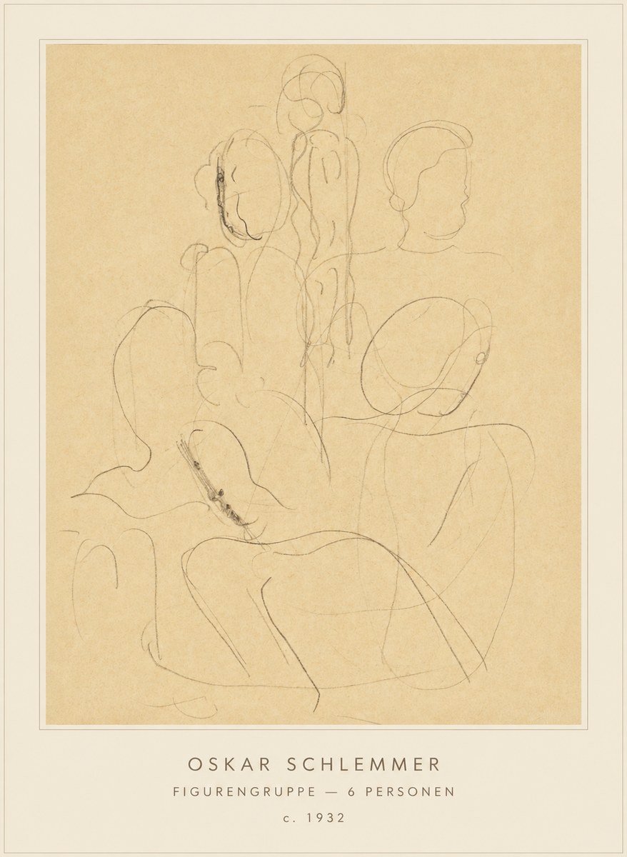 Oskar Schlemmer Figurengruppe - 6 Personen No4 - Plakat