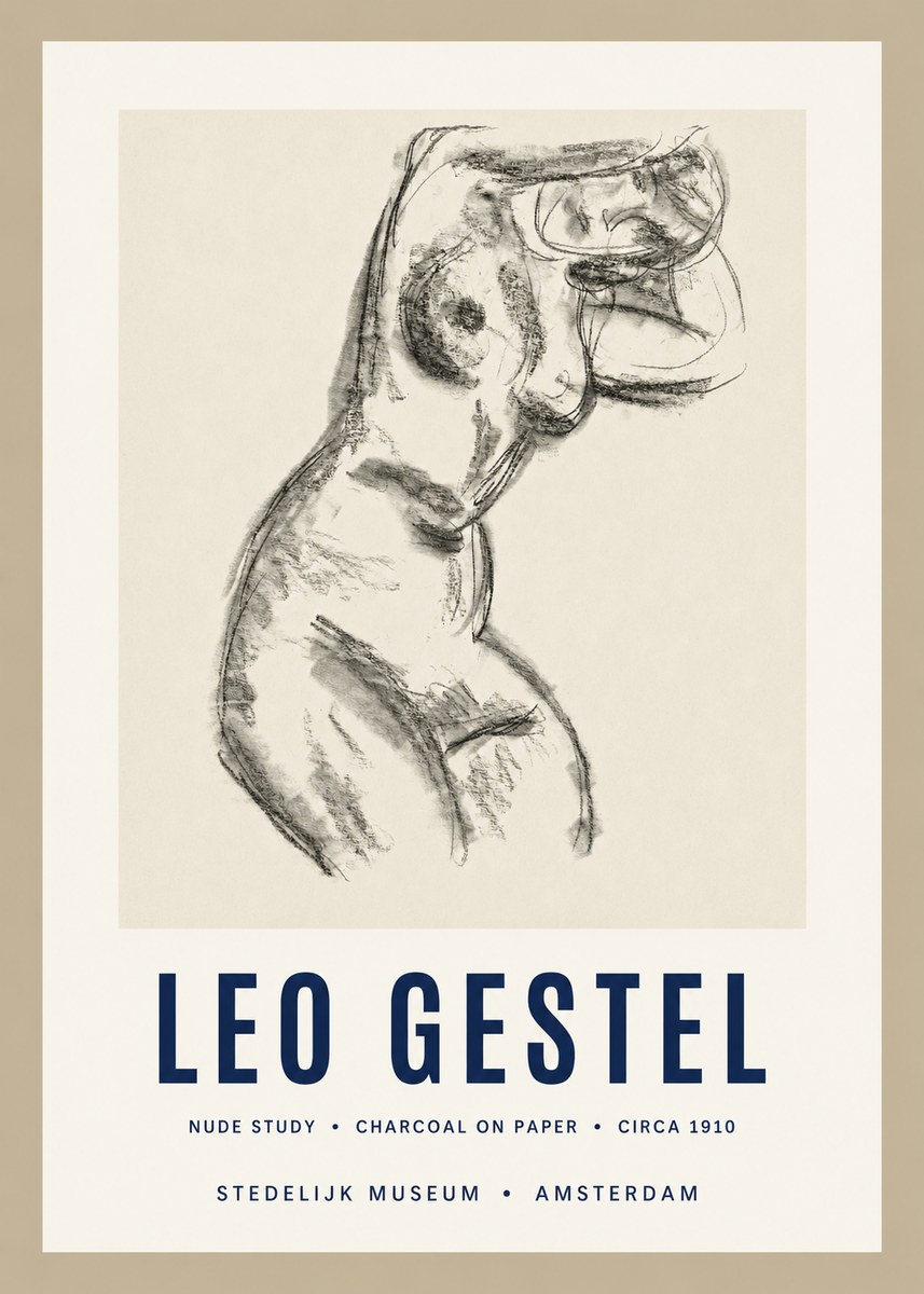 Leo Gestel Study of a Female Nude No3 - Plakat