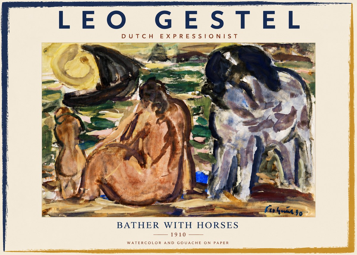 Leo Gestel Bather with Horses No6 - Plakat
