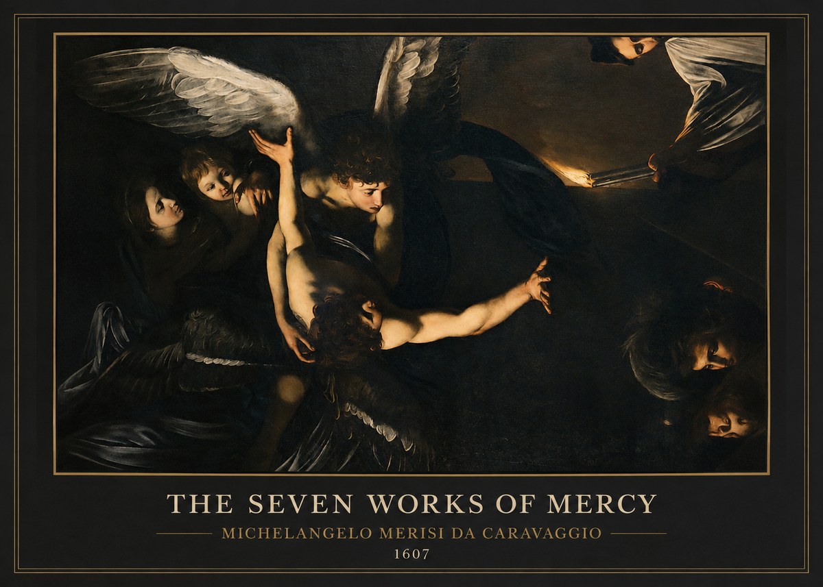Michelangelo Merisi da Caravaggio The Seven Works of Mercy II No1 - Plakat