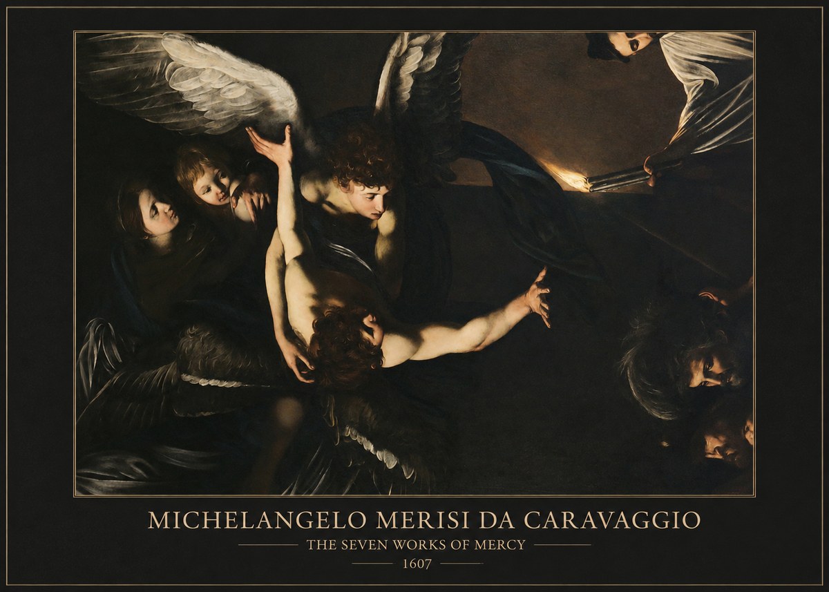 Michelangelo Merisi da Caravaggio The Seven Works of Mercy II No6 - Plakat