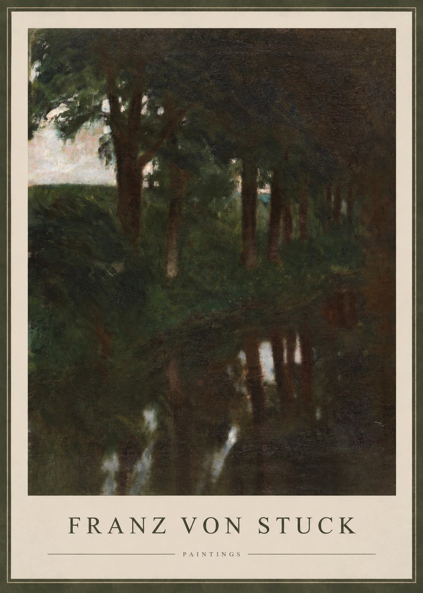 Franz von Stuck Woodland Reflections No3 - Plakat