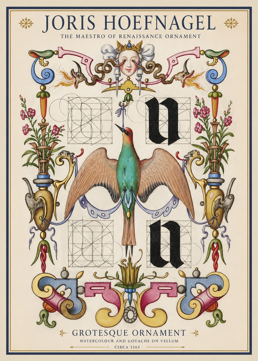 Joris Hoefnagel Grotesque Ornament No1 - Plakat